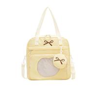 Sac à bandoulière transparent tendance avec nylon renforcé, sangle réglable et design spacieux pour adolescents et essentiels du quotidien, style japonais transparent Itabag, jaune