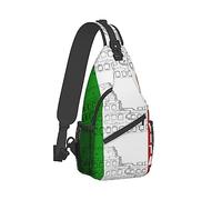 Sac à bandoulière ultra léger dos épaule sac à bandoulière de poitrine antivol sac polyvalent pour le cyclisme en plein air randonnée voyage (italie drapeau italien art du colisée romain)