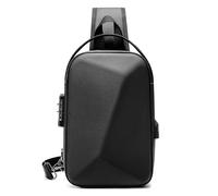 Sac à bandoulière unisexe, plusieurs poches, fermeture à glissière, verrouillage par mot de passe, port USB, sac à bandoulière décontracté à plusieurs compartiments (Style A)