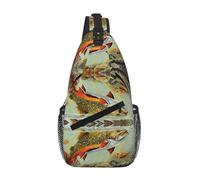 Sac à bandoulière unisexe pour pêche à la truite de Brook avec plusieurs poches, grande capacité, sangle réglable en polyester durable pour les trajets quotidiens et les voyages