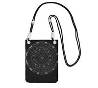 Sac à bandoulière universel noir pour téléphone - Sac à main léger avec impression spatiale, constellation du zodiaque, parfait pour le shopping et les activités de plein air, Noir , Taille unique