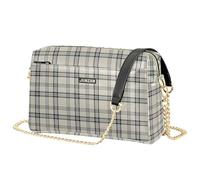 Sac à bandoulière vichy à carreaux pour femme en cuir végétalien, sac à main décontracté avec fermeture éclair, sac à main beige