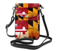 Sac à bandoulière vintage en bois avec motif drapeau du Maryland - Léger - Avec fermeture magnétique - Convient pour les voyages et un usage quotidien