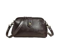 Sac à bandoulière vintage en polyuréthane de couleur unie pour femme, sac à main messager de grande capacité résistant à l'usure pour un usage quotidien et cadeaux, café, 36*31*3cm