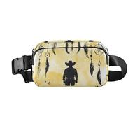 Sac à bandoulière Western Cowboy avec motif soleil - Pour homme et femme - Étanche - Pour voyage, gym, travail, Western Cowboy Attrape-rêves Tribal Boho Serpents Jaune, 1 size