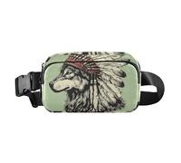 Sac à bandoulière Western Cowboy avec motif soleil - Pour homme et femme - Étanche - Pour voyage, gym, travail, Coiffe de loup tribal indien de l'Ouest, 1 size