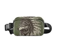 Sac à bandoulière Western Cowboy avec motif soleil - Pour homme et femme - Étanche - Pour voyage, gym, travail, Loup tribal indien occidental, 1 size