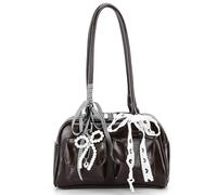 Sac à bandoulière Y2K pour les femmes à nœud sous-bras en cuir pu avec une fermeture de fermeture de bowling de poche intérieure pour voyager de travail