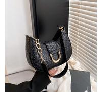 Sac à bandoulière zippé léger et décontracté, mode noir avec décoration métallique, convient aux adolescents, femmes, étudiants universitaires, jeunes professionnels et employés de bureau. Parfait pou