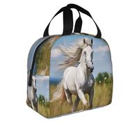 Sac à bento isotherme avec imprimé étalon blanc, sac à déjeuner résistant à l'eau en aluminium épais