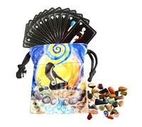 Sac à bijoux avec cordon de serrage, sac à bijoux | Petit sac de rangement oracle | Sac à cordon portable avec motif Terre mère pour accessoires de divination du destin