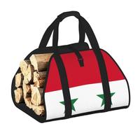 Sac à bois de chauffage imprimé drapeau de la République arabe syrienne en bois imperméable polyvalent camping pique-nique rangement quotidien maison