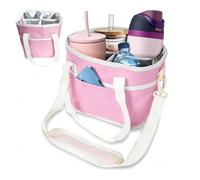 Sac à boisson de taille familiale à 4 compartiments, porte-bouteille réglable, porte-gobelet portable pour les randonnées, les promenades et les sorties en famille, idéal pour les mamans occupées et