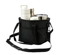 Sac à boisson isotherme réutilisable à 4 compartiments avec sangle réglable pour voyage F-Amily, randonnée, voyage, sport et sorties en famille, Noir , 1pcs