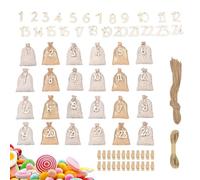 Sac à Bonbons de l'Avent - Calendrier Compte à rebours Festif de 24 Jours avec Chiffres, Sacs à friandises, Cadeaux de fête de Noël, Adultes, Famille, Amis, garçons, Filles, Pochette en toi