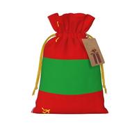 Sac à bonbons de Noël avec cordon de serrage Motif drapeau de Biélorussie Réutilisables