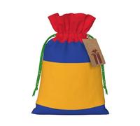 Sac à bonbons de Noël avec cordon de serrage Motif drapeau de l'Arménie Réutilisable