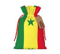 Sac à bonbons de Noël avec cordon de serrage Motif drapeau du Sénégal Réutilisable