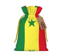Sac à bonbons de Noël avec cordon de serrage Motif drapeau du Sénégal Réutilisable