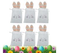 Sac à Bonbons de Pâques,Pochette Cartoon en Toile de Jute à Cordon - Pour Chocolats et Confiseries,pour Fête Réunion Salle de Classe Maternelle École Chocolats Jouets Bonbons