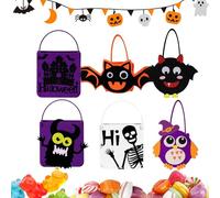 Sac à Bonbons d'Halloween | 6 Pièces Pochettes En Feutre Pour Des Friandises Ou Un Sort,Lot de Pochettes de Rangement Remplissage Cadeaux pour Élèves École Salle de Classe - Étudiants Rangement Stocka