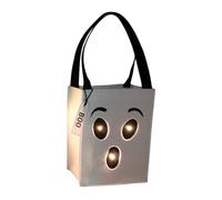 Sac à Bonbons d'Halloween Lumineux, Sacs à Friandises pour Halloween,Sacs Halloween Trick or Treat Seau à Bonbons, Sac à Friandises Ou à Friandises, Cadeau pour Enfants Fête d'Halloween, Blanc