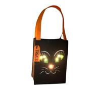 Sac à Bonbons d'Halloween Lumineux, Sacs à Friandises pour Halloween,Sacs Halloween Trick or Treat Seau à Bonbons, Sac à Friandises Ou à Friandises, Cadeau pour Enfants Fête d'Halloween, noir