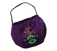 Sac à bonbons en velours en forme de citrouille - Seau de rangement spacieux - Accessoire sur le thème des vacances pour les fêtes d'enfants et Halloween, Chouette violette, Taille unique
