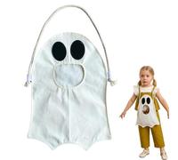 Sac à bonbons fantôme d'Halloween mignon Boo Ghost Sac à bandoulière effrayant fête Trick or Treat Sac de rangement pour enfants filles garçons, blanc, Fantôme