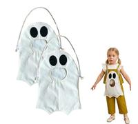 Sac à bonbons fantôme d'Halloween mignon Boo Ghost Sac à bandoulière effrayant fête Trick or Treat Sac de rangement pour enfants filles garçons, blanc, Fantôme