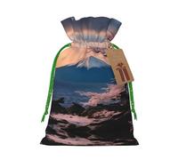 Sac à bonbons réutilisable avec cordon de serrage imprimé paysage du Japon Mount Fuji
