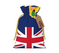 Sac à bonbons réutilisable avec cordon de serrage Motif drapeau des îles Turques et Caïques