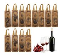 Sac À Bouteille De Vin, 12 Pièces Pochette Non-Tissé pour Fête avec Poignée, Pochette Pliable Pour Bouteille De Champagne, pour Femmes Hommes Anniversaire Cadeau pour Fête Pâques Festival Fiançailles