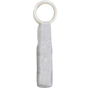 Sac à bouteille de vin en strass, scintillant réutilisable avec poignée robuste, sac fourre-tout en maille élastique pour bouteille de vin de 750 ml, fête, mariage ou cadeau, blanc, Pochette à vin