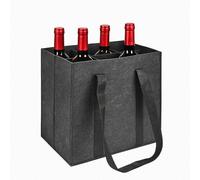 Sac à Bouteille en Feutre 1,5 L Porte-Bouteilles Pliable 6 Bouteilles à Bouteilles 6 Compartiments Sac à Rangement Bouteille pour Bouteilles d'eau de Vin de BièRe et de Boissons (Gris Foncé)