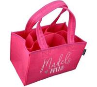 Sac à bouteilles Gilde, rectangulaire, "Soirée de filles", inscription, feutre, rose, lot de 6, L. 14 cm, l. 24 cm, H. 15 cm