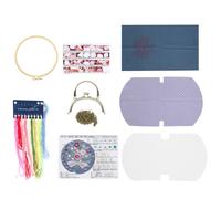 Sac à broder DIY à motif floral, 16,5 cm, kit de point de croix pour adultes, sac à main portable, Non terminé, cadre inclus