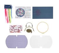 Sac à Broder, Sac à Broder Bricolage Matériel Motif de Fleur Sac à Main Portable Sac croisé 16,5 Cm Kits de Point de Croix pour Adultes Sac à Main Non Fini Sac à Main pour Amis