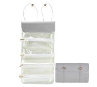 Sac À Brosse De Maquillage, Étui À Pinceau Cosmétique, Stockage De Maquillage Pliable, avec Stockage Cosmétique 4 en 1, Étanche Et Pratique, 54x23.5x1cm, Roses/Vert/Gris, pour Les Femmes, Les Hommes