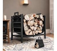 Sac A Buche Panier A Buche Chariot A Buche Corbeille Porte Buche en métal Noir 49 x 34 x 44 cm