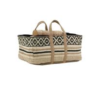 Sac à bûches en jute naturel et teinté naturel et noir