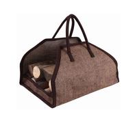 Sac à bûches en toile de jute renforcée marron