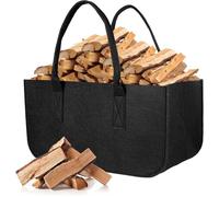 Sac a Buches, Pliable Panier Bois Pour Cheminée, Sac a Bois Cheminée, 50x25x25cm Multifonctions Sac Courses, Range Buche Interieur