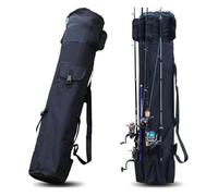 Sac à Canne à Pêche pour Major Craft Banshee Tournament Spec | Oxford 600D | 5 Poches Bandoulière Réglable | Poche Latérale | Fermeture Éclair | Pliable | Rangement/Organisation/Transport