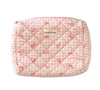 Sac à Carreaux à Carreaux Mignons avec Une Fermeture de Rangement pour Organisation de Maquillage à Fermeture éclair