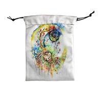Sac à cartes de tarot imprimé animal - Pochette en velours doux avec cordon de serrage pour cristaux, dés, bijoux, articles souvenirs | Sac cadeau double face, sac de rangement léger pour voyage, jeux