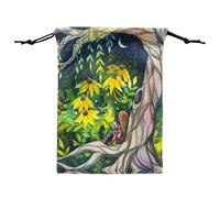 Sac à cartes de tarot imprimé animal - Pochette en velours doux avec cordon de serrage pour cristaux, dés, bijoux, articles souvenirs | Sac cadeau double face, sac de rangement léger pour voyage, jeux