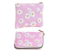 Sac À Cartes D'Identité en 1 Partie, Portefeuille 1 Pièce, Sac De Rangement Imprimé en Marguerite, Sac De Lettre Multifonction, Poche Rose Féminine, Portefeuille pour Porte-Carte De Crédit