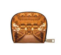 Sac à cartes en cuir PU doré gothique européen avec clip pour cartes de crédit, portefeuille à fermeture éclair en cuir pour pièces de monnaie, blanc, Taille unique