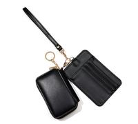 Sac à cartes simple, portefeuille court de style coréen, sac à cartes multifonction, sac de rangement pour cartes, porte-cartes en cuir PU, pochette à monnaie zippée, Noir , Pratique